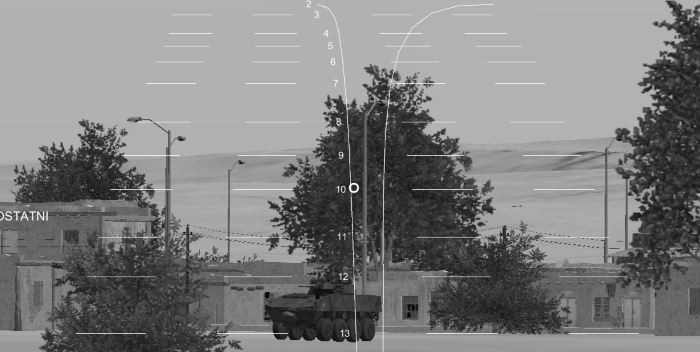 Widok z symulatora Trenażer TH1 do wstępnego szkolenia działonowego i Dowódcy KTO Rosomak